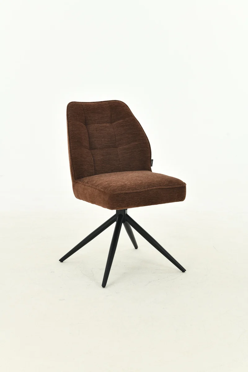 Chaise pivotante en tissu anti tâche Emilia , 48x63xH84CM pieds métalique
