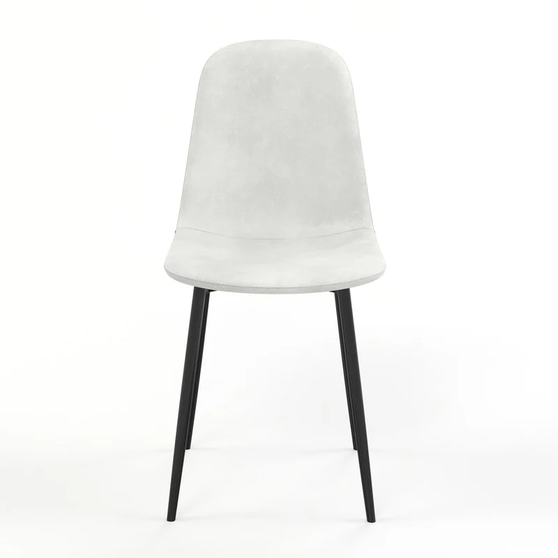 Chaise KLARY style scandinave en velours, pieds noirs