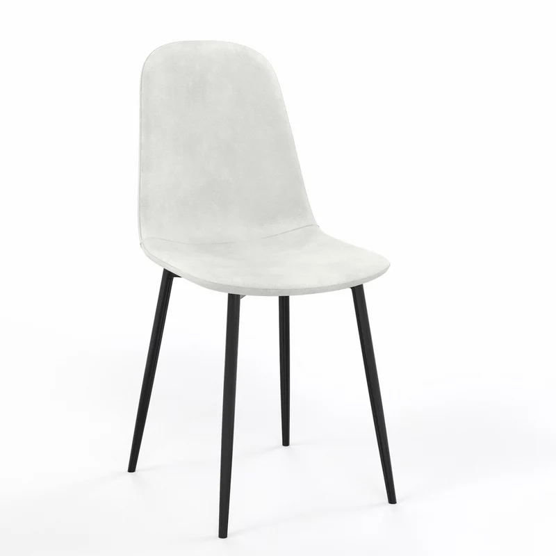 Chaise KLARY style scandinave en velours, pieds noirs