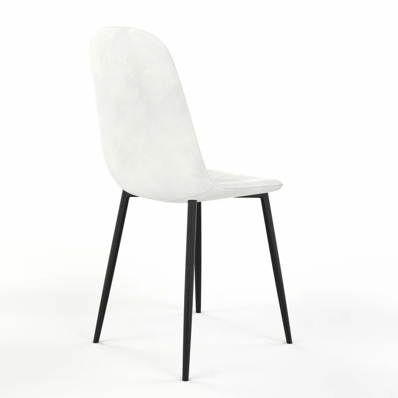 Chaise KLARY style scandinave en velours, pieds noirs