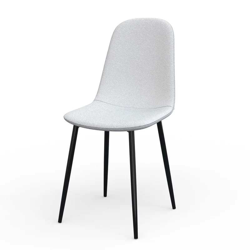 Chaise KLARY style scandinave en velours, pieds noirs