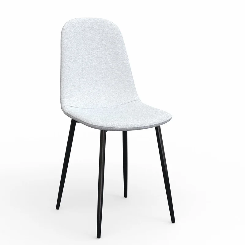 Chaise KLARY style scandinave en velours, pieds noirs