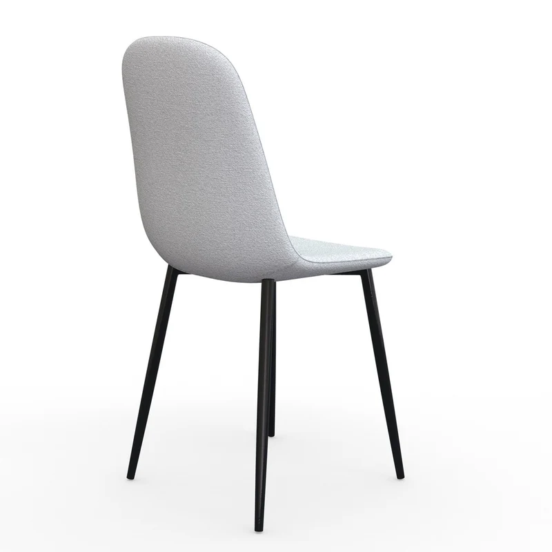 Chaise KLARY style scandinave en velours, pieds noirs