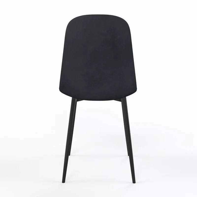 Chaise KLARY style scandinave en velours, pieds noirs