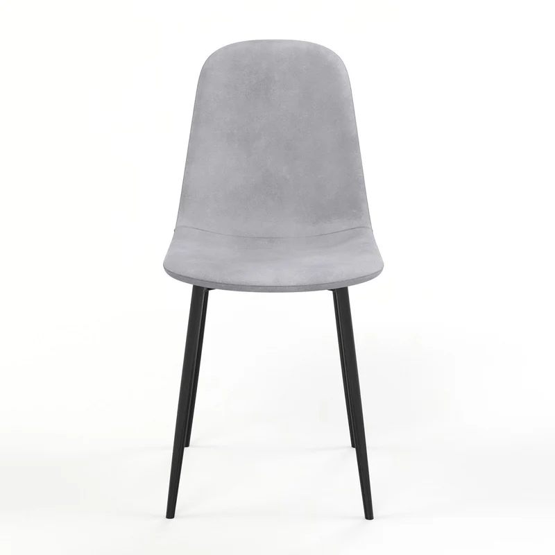 Chaise KLARY style scandinave en velours, pieds noirs