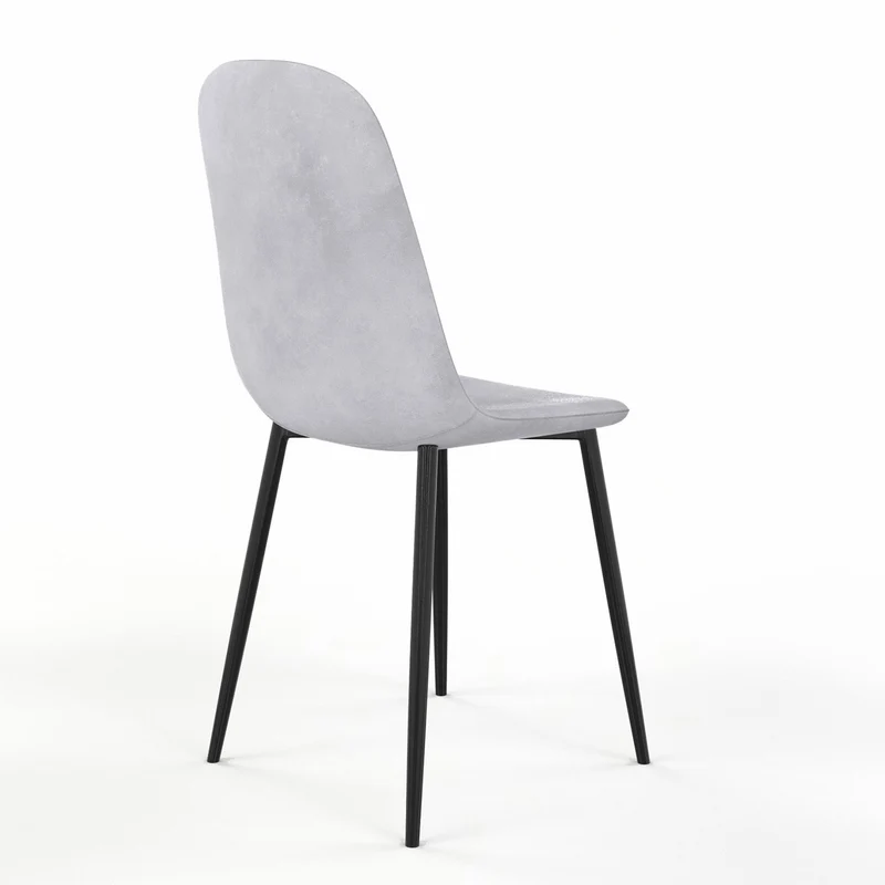 Chaise KLARY style scandinave en velours, pieds noirs