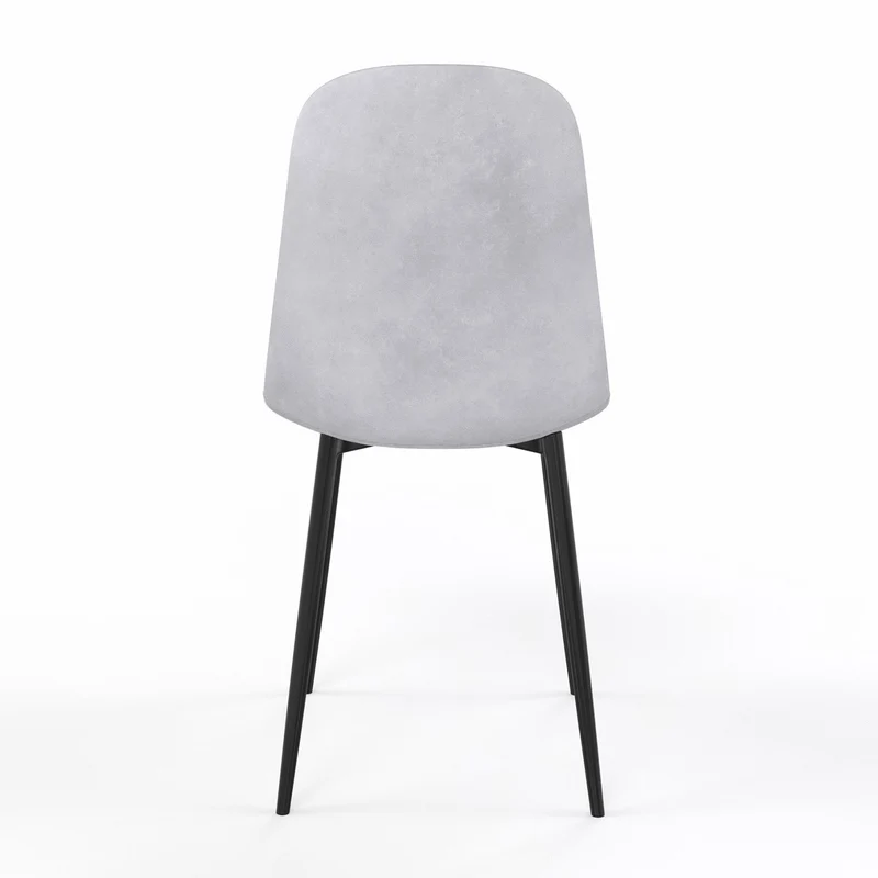 Chaise KLARY style scandinave en velours, pieds noirs