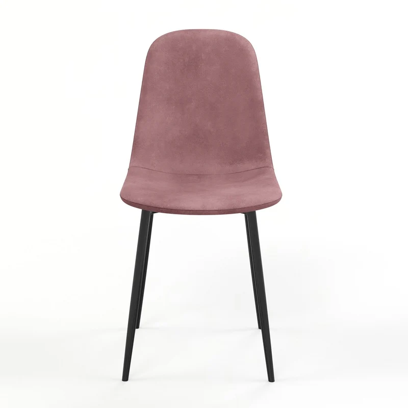 Chaise KLARY style scandinave en velours, pieds noirs