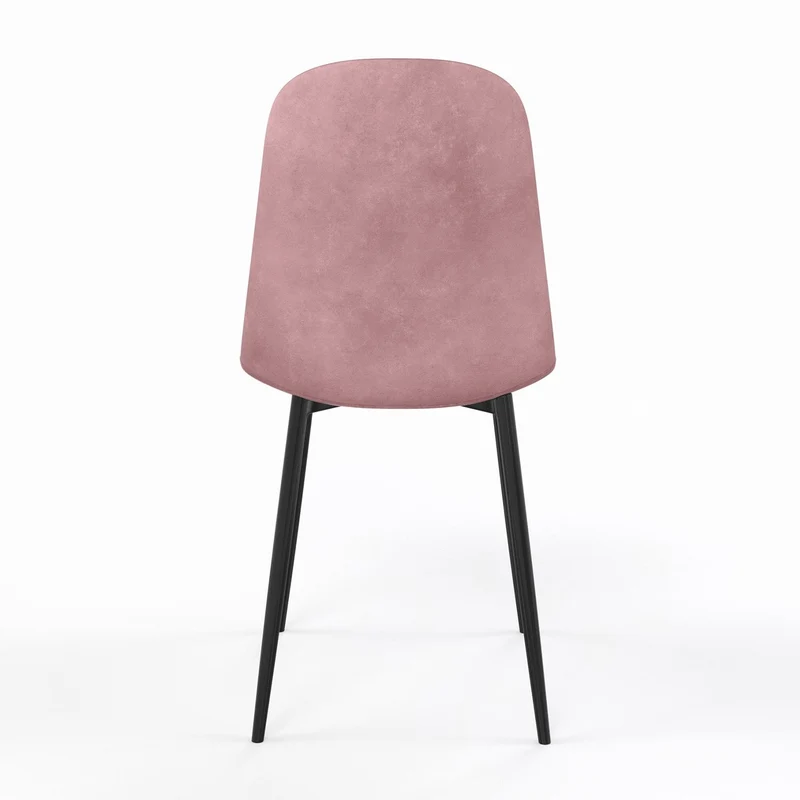 Chaise KLARY style scandinave en velours, pieds noirs