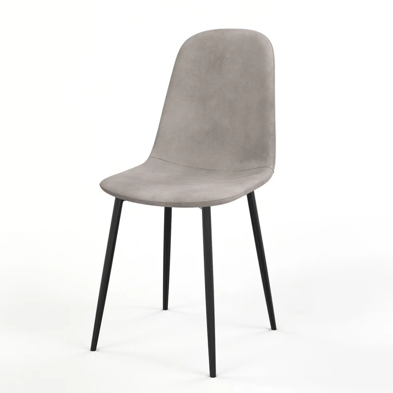 Chaise KLARY style scandinave en velours, pieds noirs