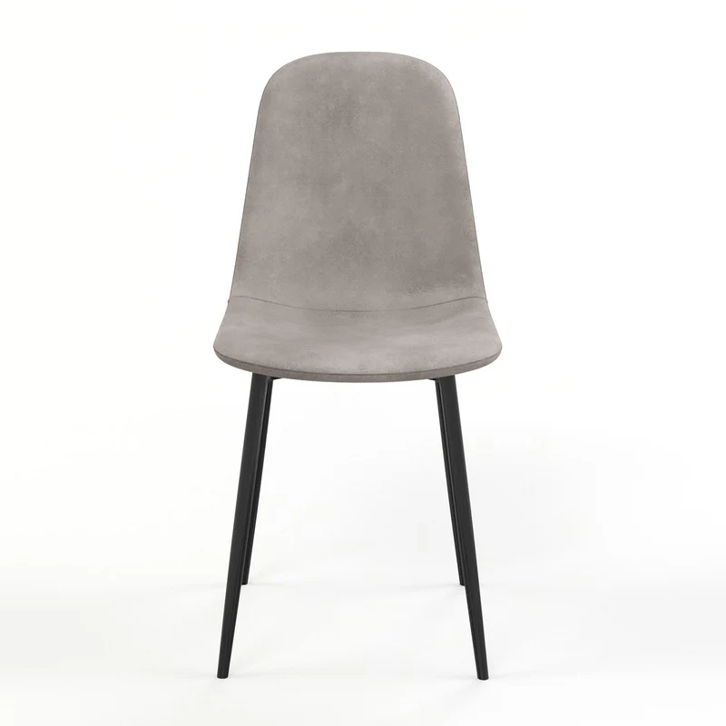 Chaise KLARY style scandinave en velours, pieds noirs