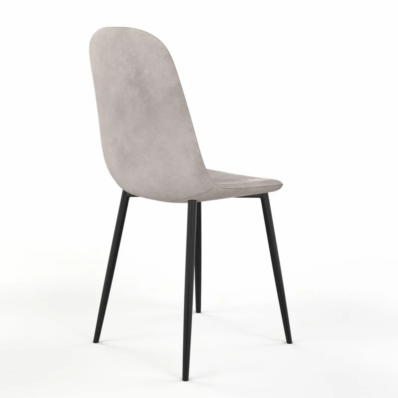 Chaise KLARY style scandinave en velours, pieds noirs