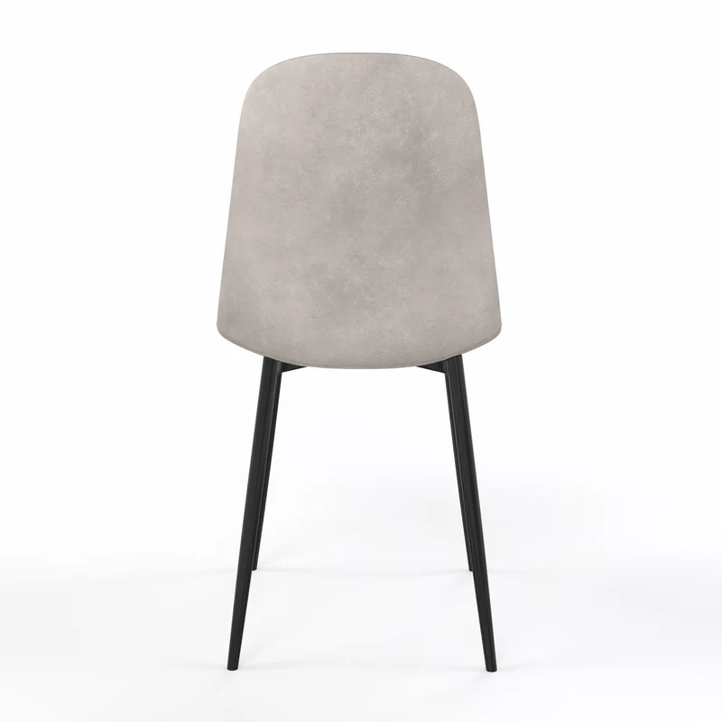 Chaise KLARY style scandinave en velours, pieds noirs
