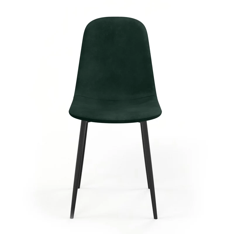 Chaise KLARY style scandinave en velours, pieds noirs