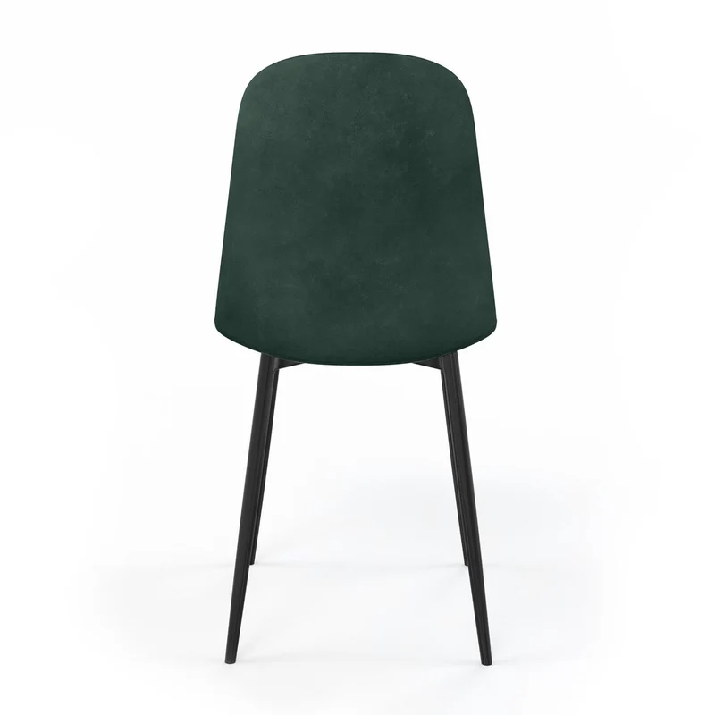 Chaise KLARY style scandinave en velours, pieds noirs