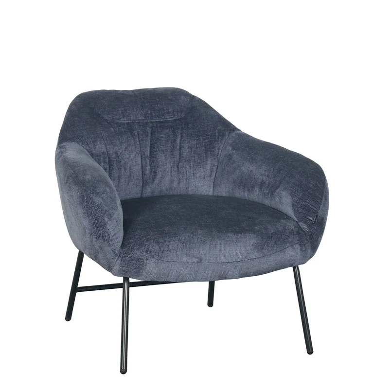 Fauteuil en tissu et pieds métal - JOY