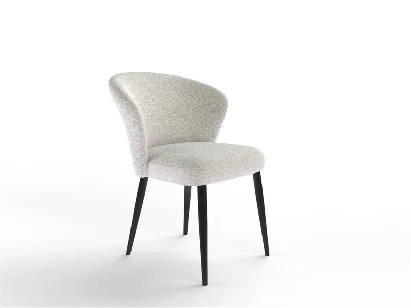 Chaise en tissu velouré, 60x59,5xH80 cm - NINA