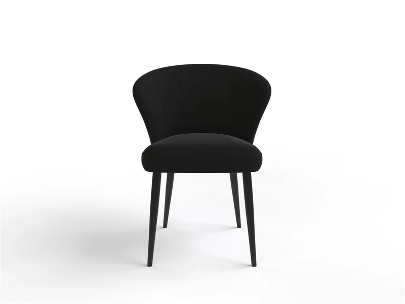 Chaise en tissu velouré, 60x59,5xH80 cm - NINA