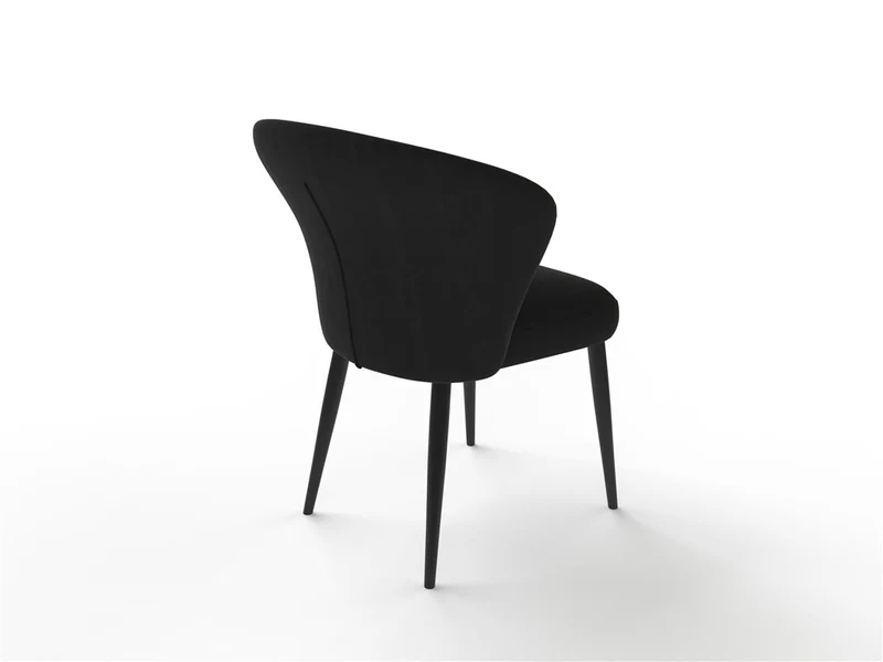Chaise en tissu velouré, 60x59,5xH80 cm - NINA