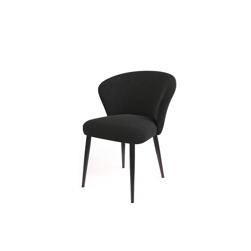 Chaise en tissu velouré, 60x59,5xH80 cm - NINA