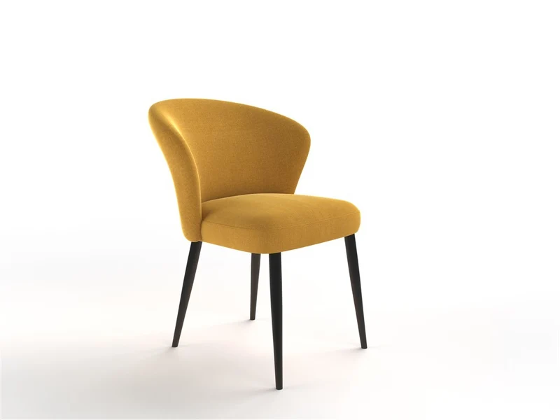 Chaise en tissu velouré, 60x59,5xH80 cm - NINA