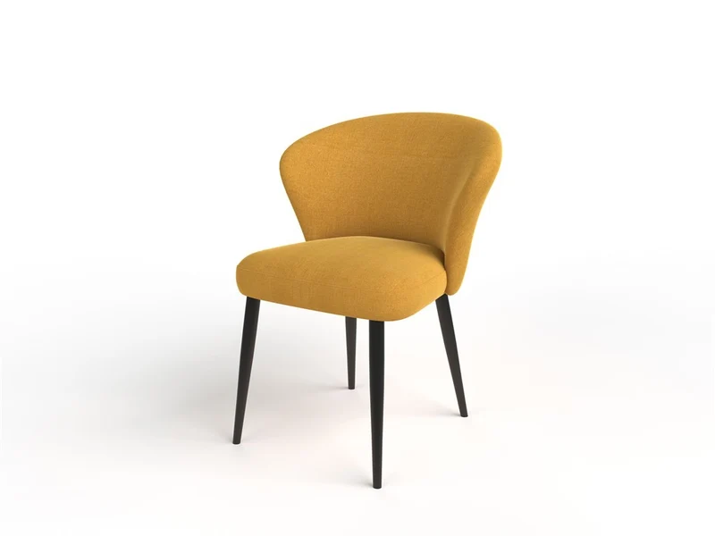 Chaise en tissu velouré, 60x59,5xH80 cm - NINA