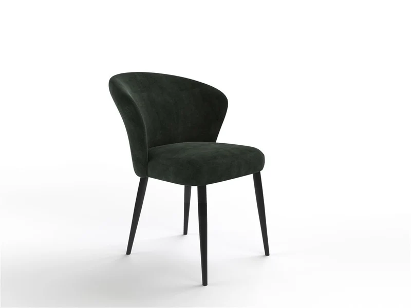 Chaise en tissu velouré, 60x59,5xH80 cm - NINA
