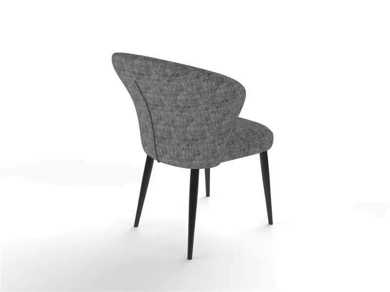 Chaise en tissu velouré, 60x59,5xH80 cm - NINA