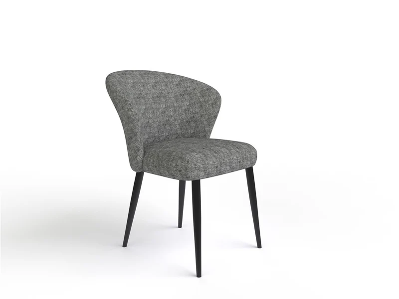 Chaise en tissu velouré, 60x59,5xH80 cm - NINA