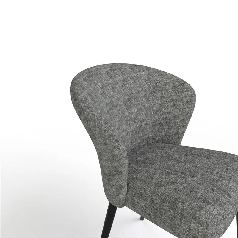 Chaise en tissu velouré, 60x59,5xH80 cm - NINA
