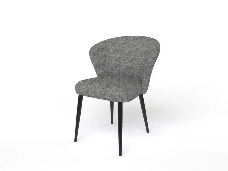 Chaise en tissu velouré, 60x59,5xH80 cm - NINA