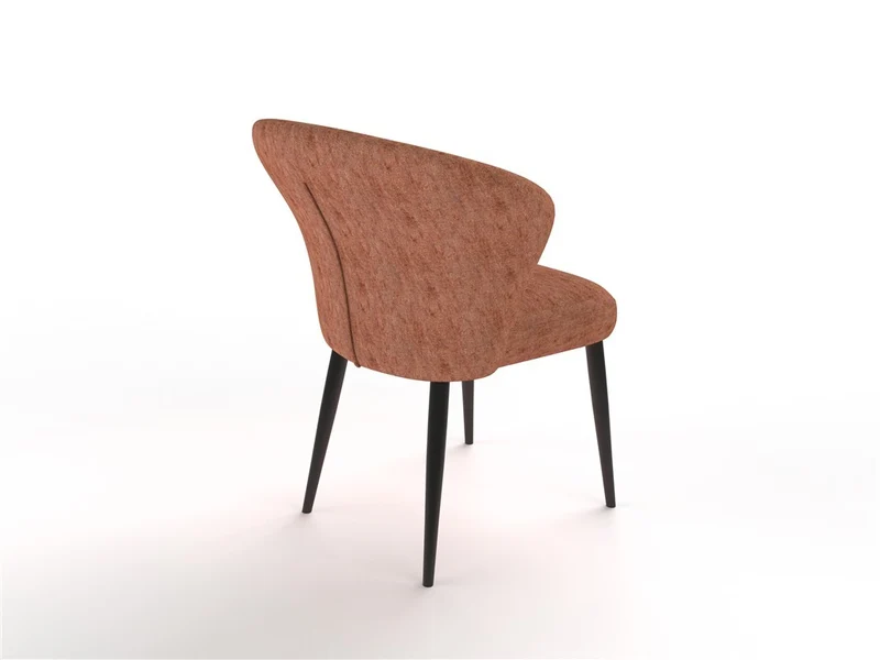 Chaise en tissu velouré, 60x59,5xH80 cm - NINA
