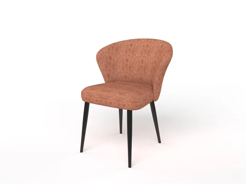 Chaise en tissu velouré, 60x59,5xH80 cm - NINA