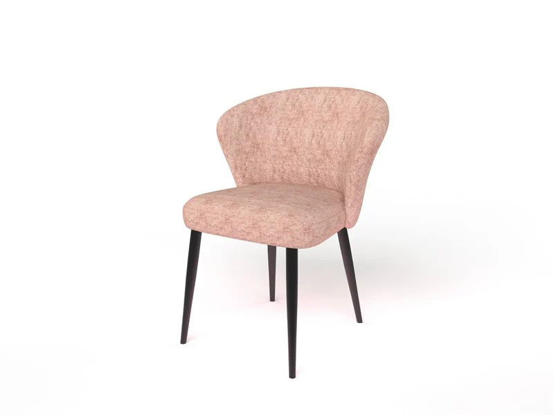 Chaise en tissu velouré, 60x59,5xH80 cm - NINA
