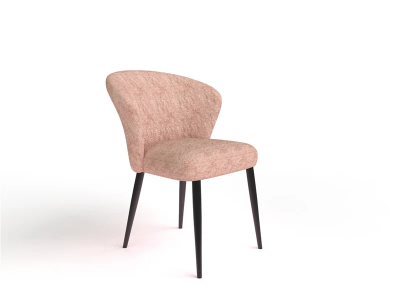 Chaise en tissu velouré, 60x59,5xH80 cm - NINA