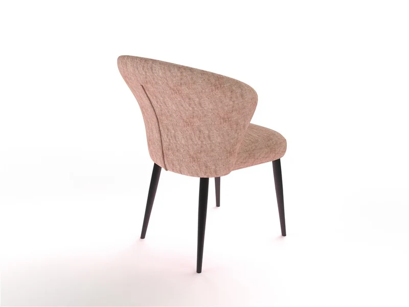 Chaise en tissu velouré, 60x59,5xH80 cm - NINA