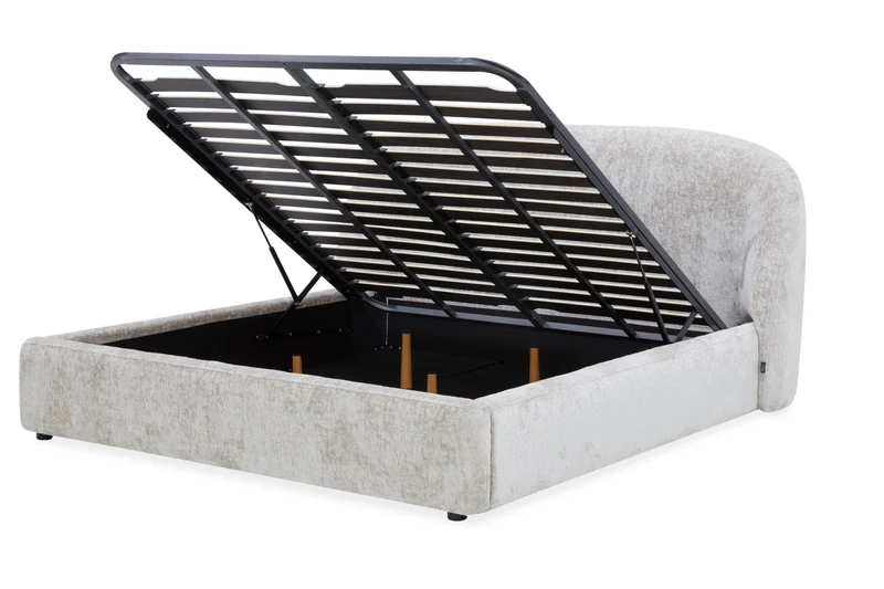 Lit coffre en tissu avec sommier - SELA