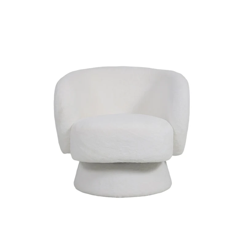 Fauteuil pivotant en tissu anti tache, 78x81xH77CM - ZAIRA