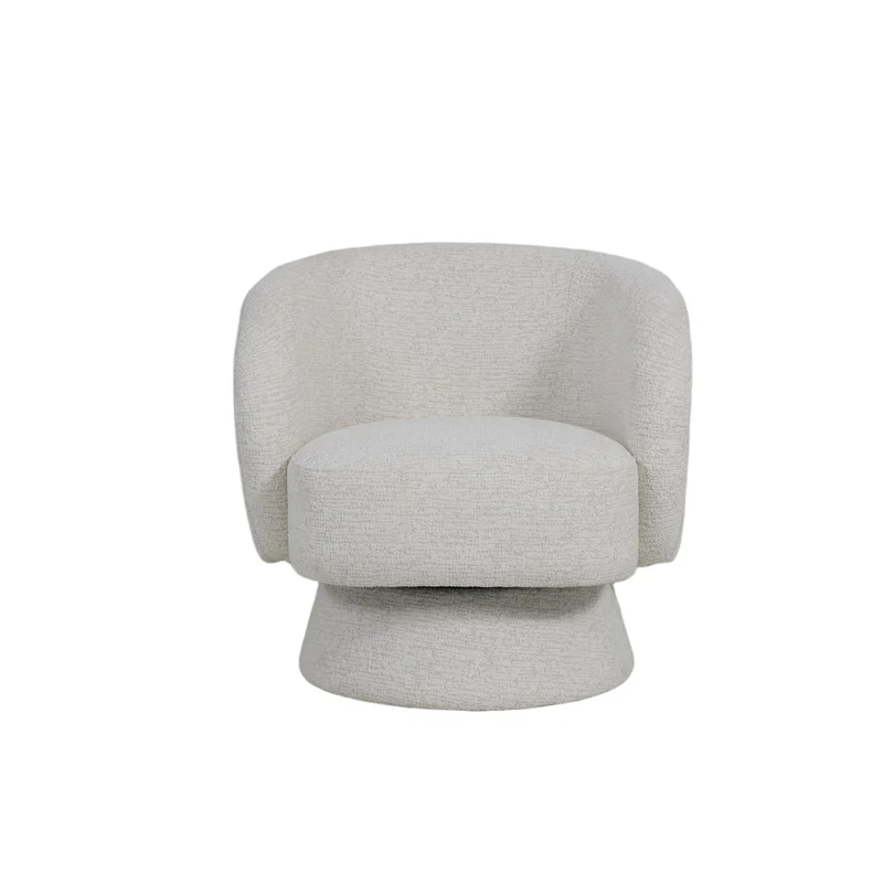 Fauteuil pivotant en tissu anti tache, 78x81xH77CM - ZAIRA