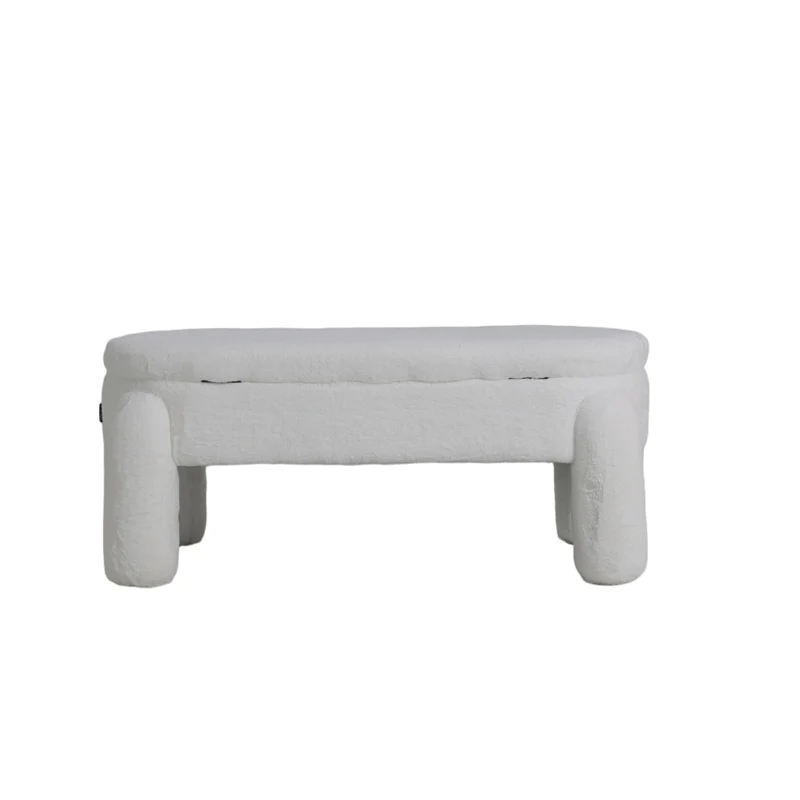 Pouf coffre en tissu anti tache, 114x52xH47CM - NERINA