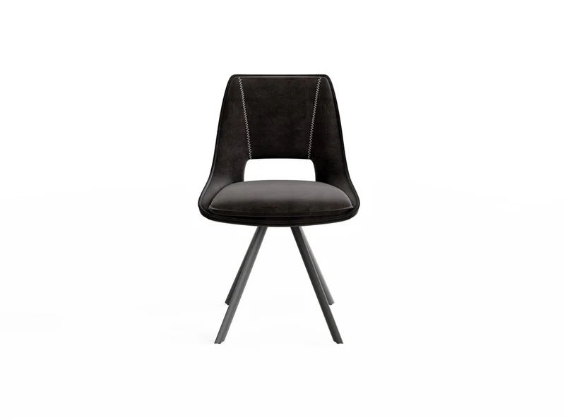 Chaise en tissu pieds noirs, 60x50xH88CM - LONA