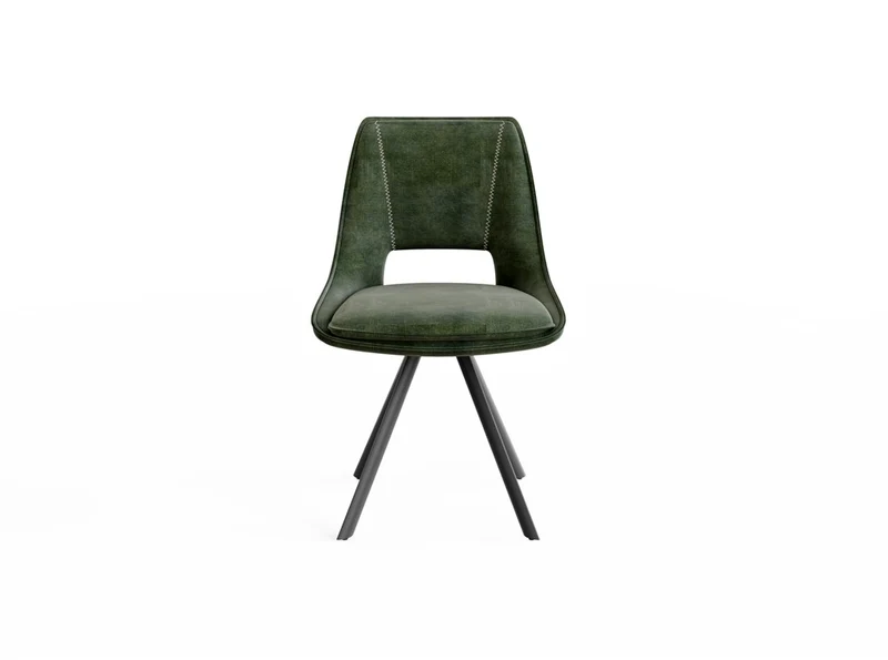 Chaise en tissu pieds noirs, 60x50xH88CM - LONA