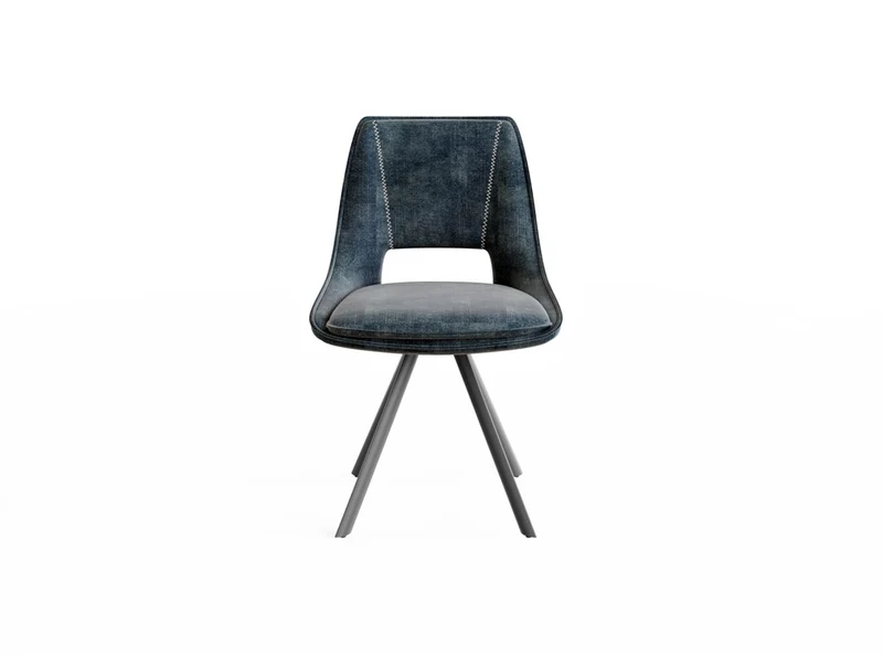 Chaise en tissu pieds noirs, 60x50xH88CM - LONA