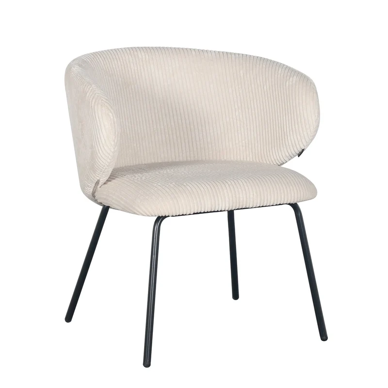 Fauteuil d’appoint en velours cotelé, 68x62xH79CM - ELISA