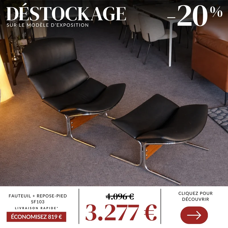 Fauteuil avec repose pied - steiner -sf103