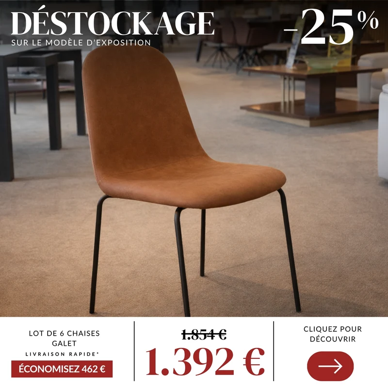 LOT DE 6 CHAISES - mobliberica - GALET