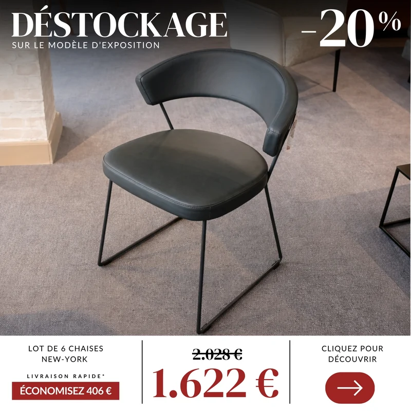LOT DE 6 CHAISES- CONNUBIA- NEW-YORK
