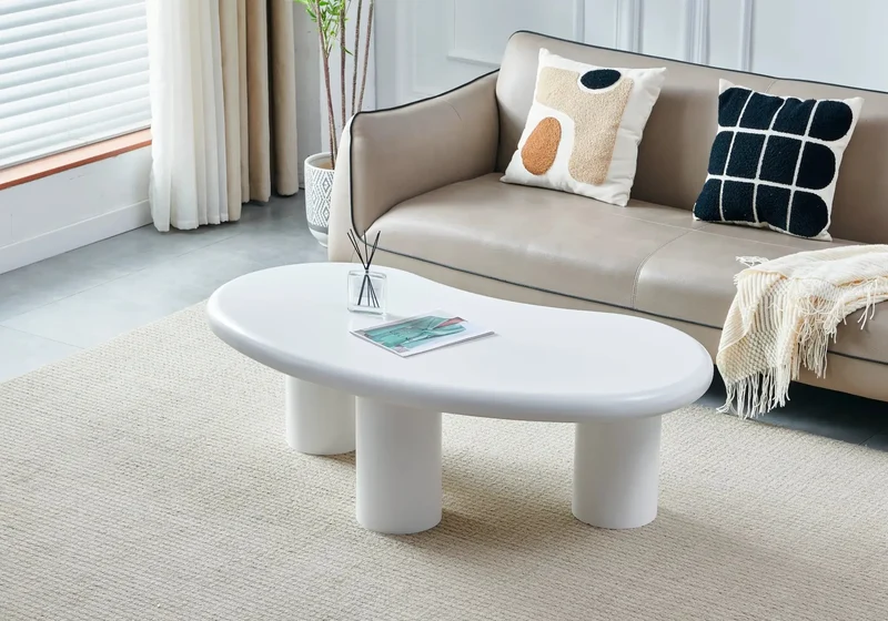 Table basse bois blanc HELEN