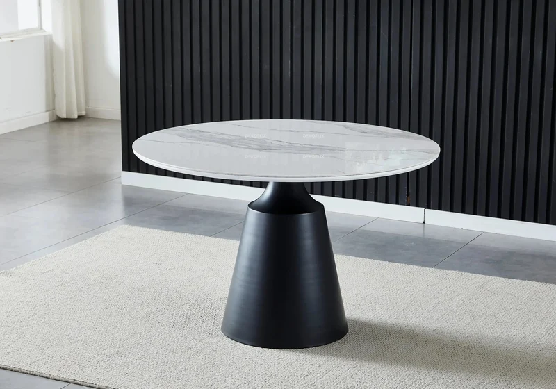 Ensemble Table Noire Marbre et Chaises Moka - Olive