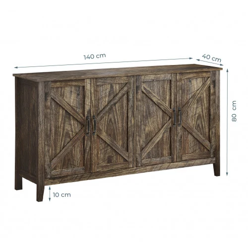 Buffet rustique en chêne Olimpia 140 cm